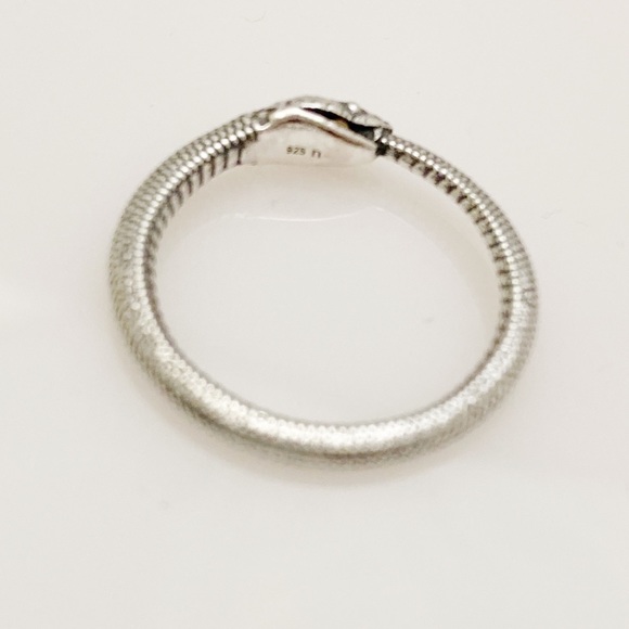 Oxidized Sterling Silver Ouroboros Snake Ring - Picture 2 of 6